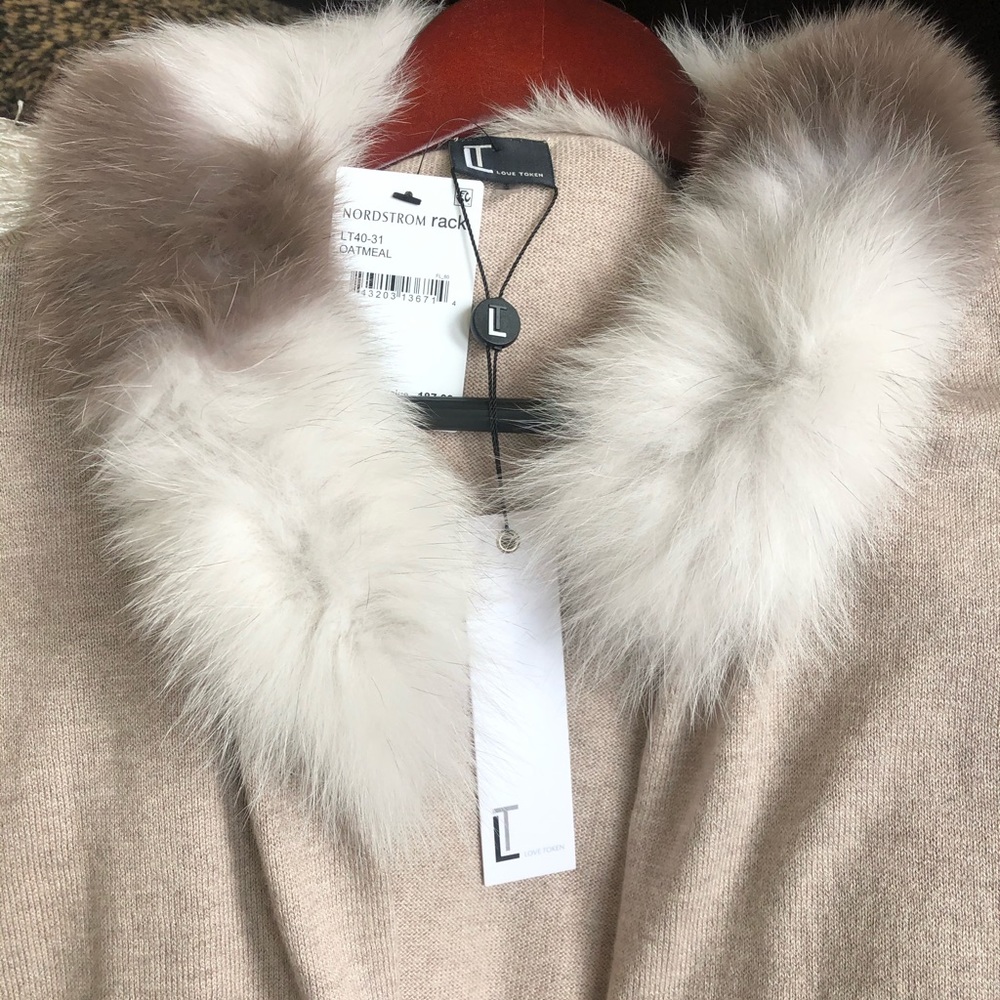 Gorgeous Love Token Genuine Dyed Fox Fur Cardigan!